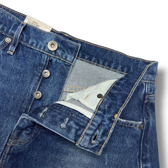 Levis Made & Crafted Womens Cut Off Denim Jean Shorts 26 Blue Hi Rise Cheeky New - Picture 3 of 12